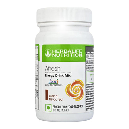 Herbalife Afresh Energy Drink Mix, Elaichi (Cardamom) Flavor, 50g, Powdered Concentrate