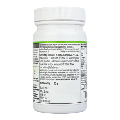 Herbalife Afresh Energy Drink Mix, Elaichi (Cardamom) Flavor, 50g, Powdered Concentrate - back view