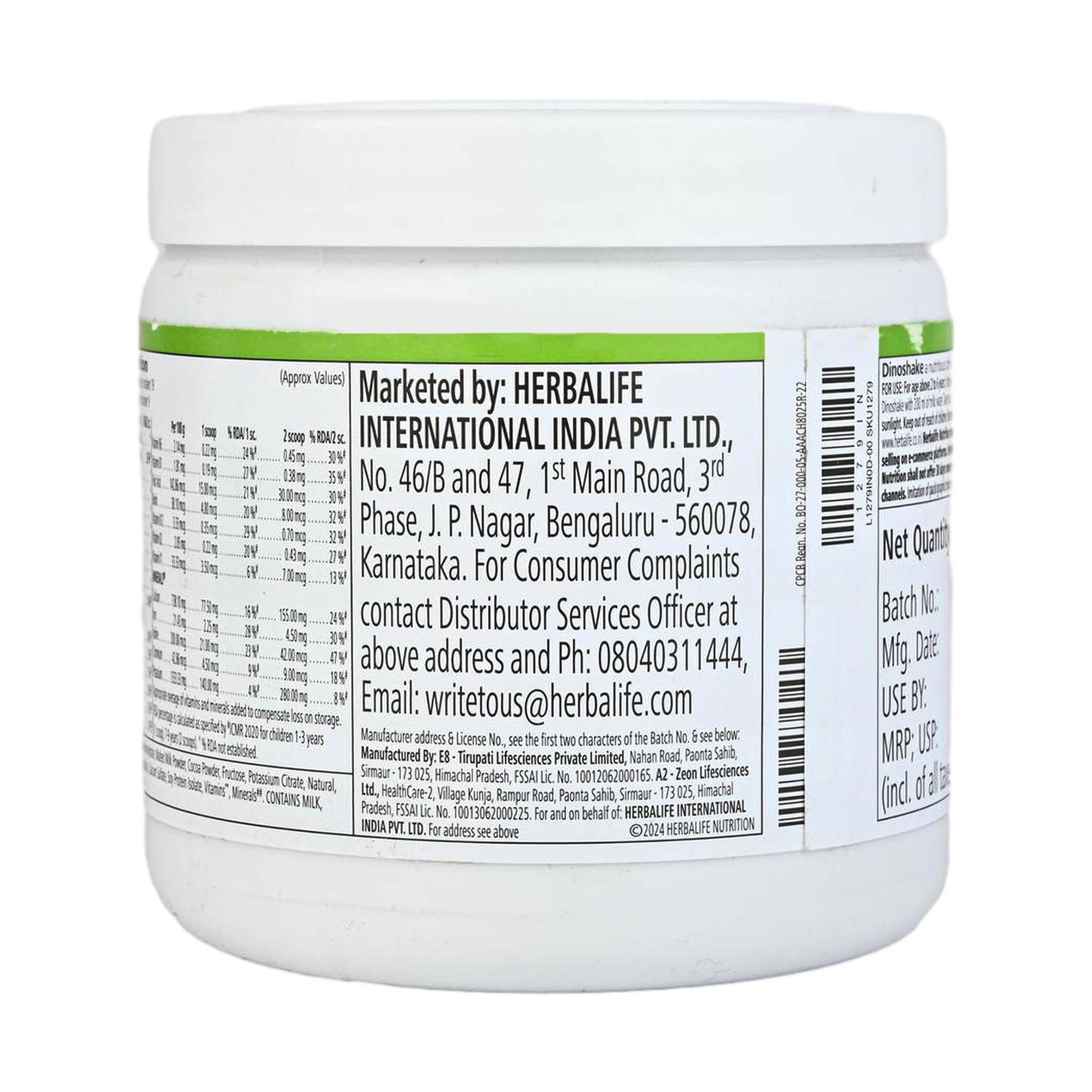 Herbalife Dinoshake Chocolate Powder, 200g, Family Nutrition Drink Mix - front view