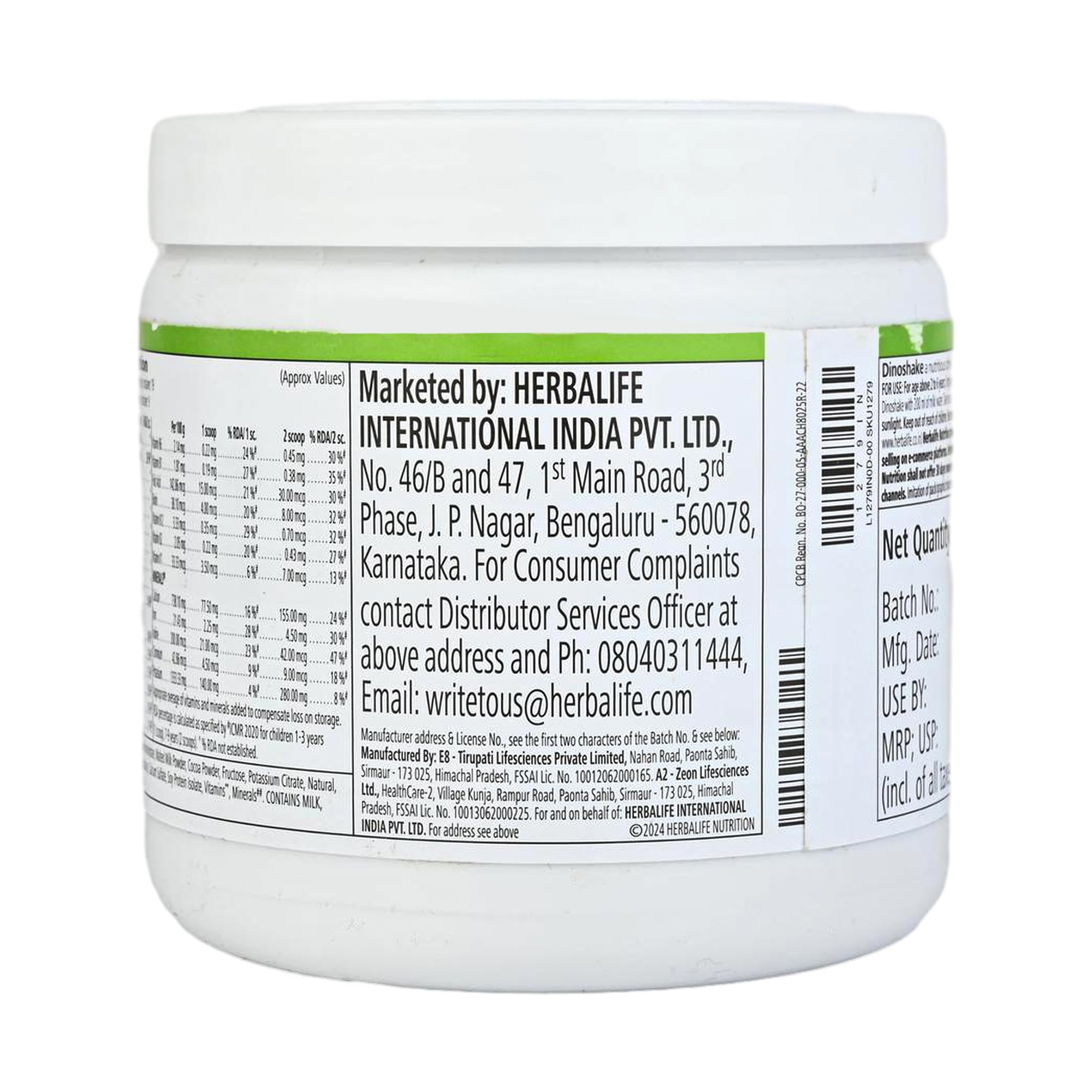 Herbalife Dinoshake Chocolate Powder, 200g, Family Nutrition Drink Mix - front view