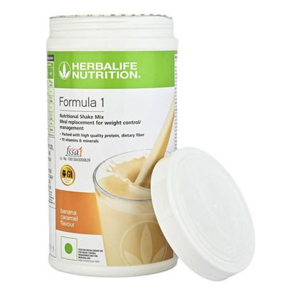 Herbalife Formula 1 Nutritional Shake Mix Banana Caramel flavour 500g - front view