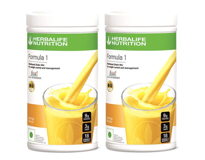 Herbalife Formula 1 Nutritional Shake Mix, Mango, 1 kg, Pack of 2, Meal Replacement Powder