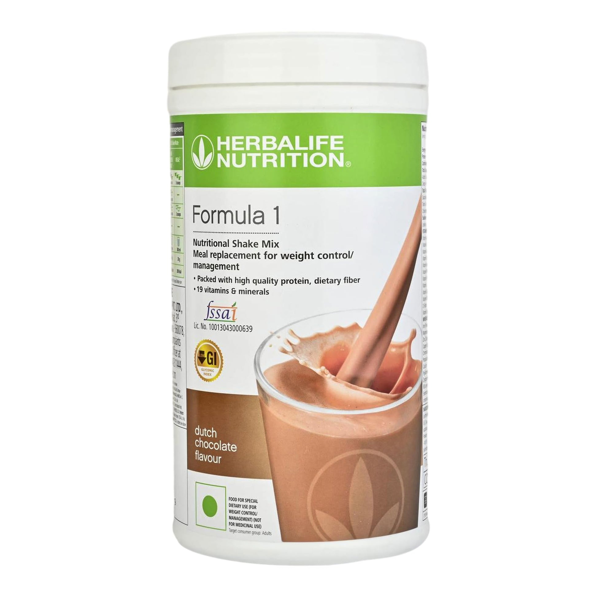 Herbalife Formula 1 Nutritional Shake Mix with Personalized Protein Powder, Dutch Chocolate, 400g - front view
