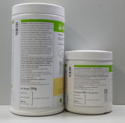 Herbalife Formula 1 Vanilla Shake 3 Protein Powder, 500g, Meal Replacement Shake - back view