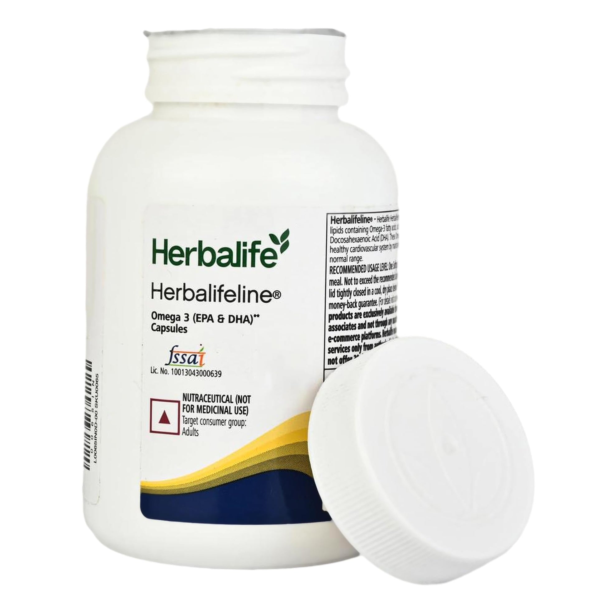 Herbalife Herbalifeline Omega-3 Fatty Acid Supplement, 60 Softgels, 90g - front view