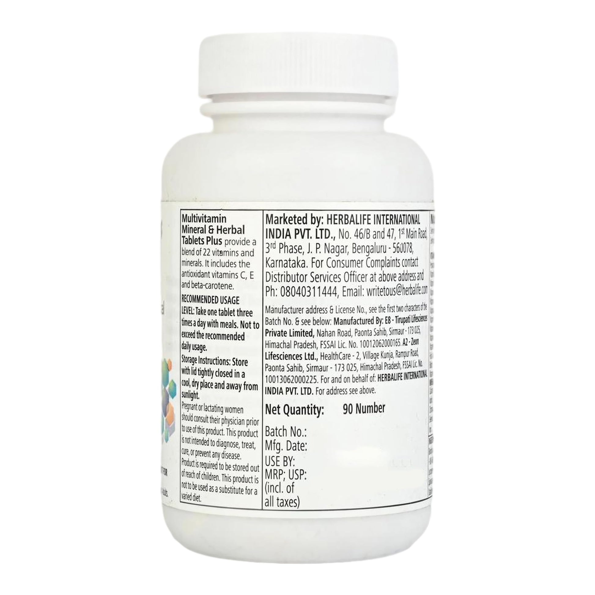 Herbalife HN Formula 2 Multivitamin Mineral And Herbal Tablets, 90 Count, Dietary Supplement - packaging