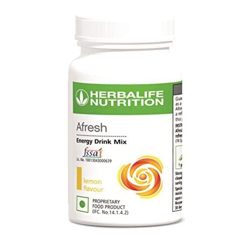 Herbalife HN Nutrition Afresh Energy Drink Mix, Lemon Flavour, 50g (Pack of 2) - front view