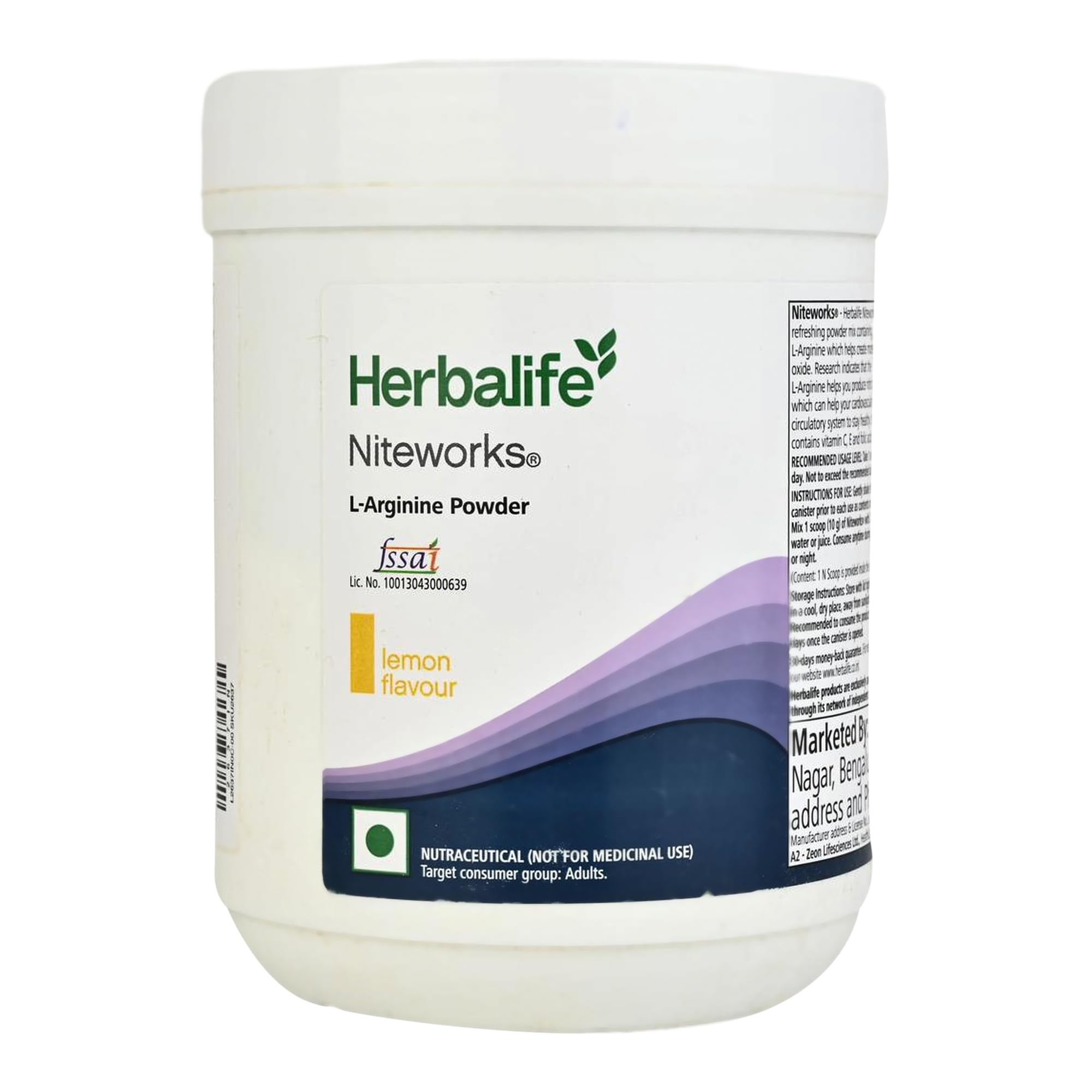 Herbalife Niteworks L-Arginine Powder, Lemon Flavor, Nutritional Supplement