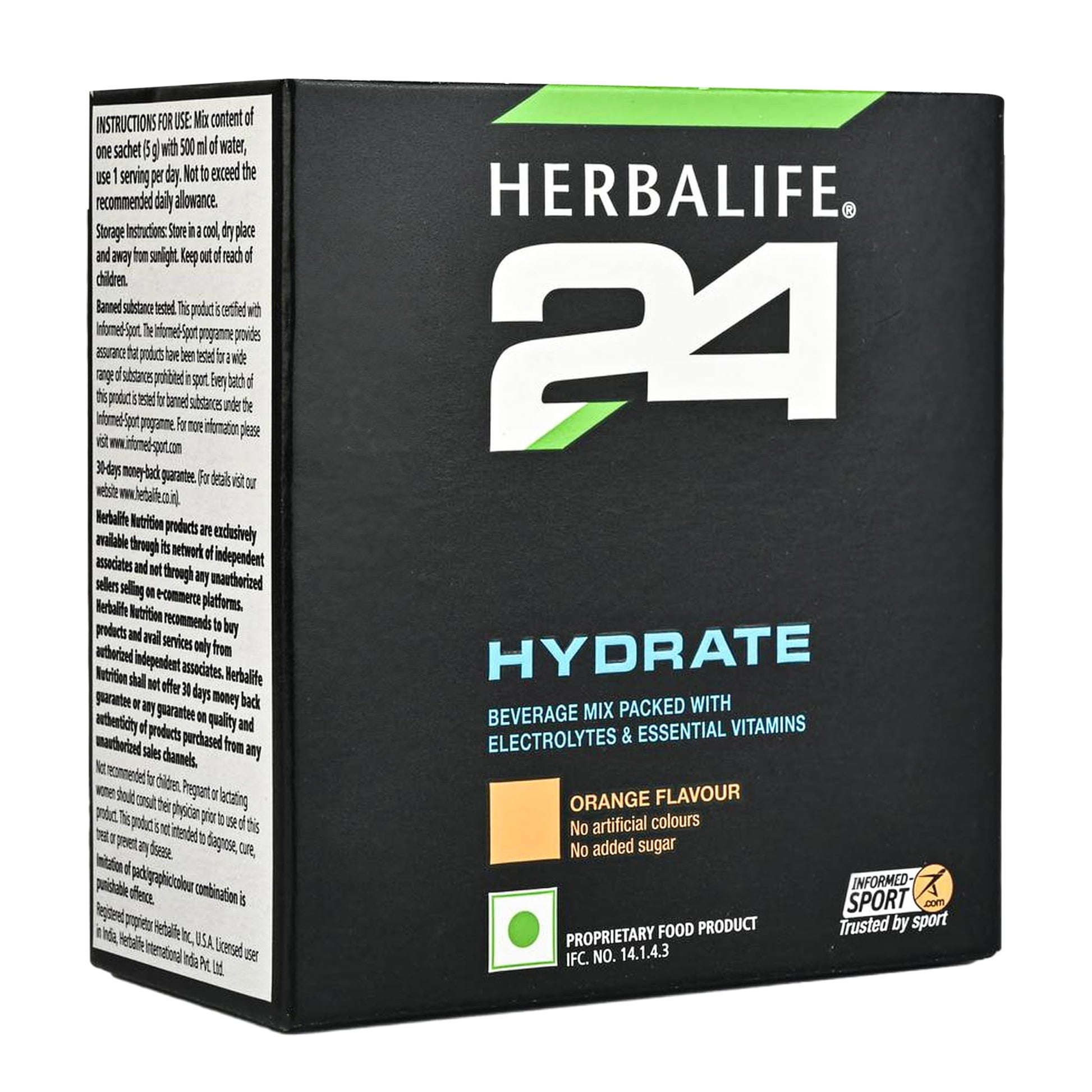 Herbalife Nutrition 24 Hydrate Meal Replacement Beverage, 20 Sachets, 130g - front view