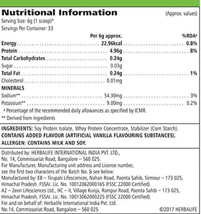 Herbalife Personalized Protein Powder, Soy and Whey Protein Blend, Adult Dietary Supplement - packaging