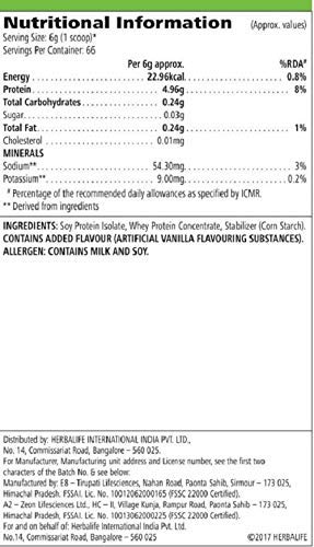 Herbalife Personalized Protein Powder, Soy and Whey Protein Blend, Adult Dietary Supplement - back view (8)