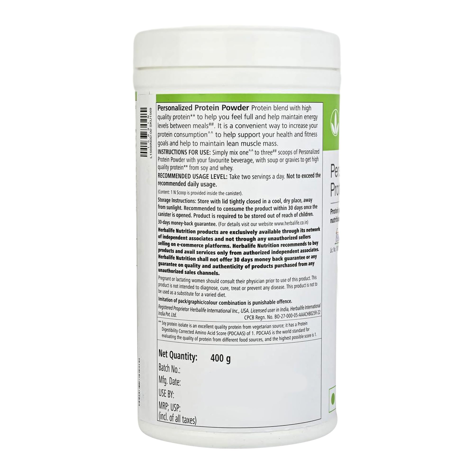 Herbalife personalized whey protein powder for weight loose 400 Gram - packaging