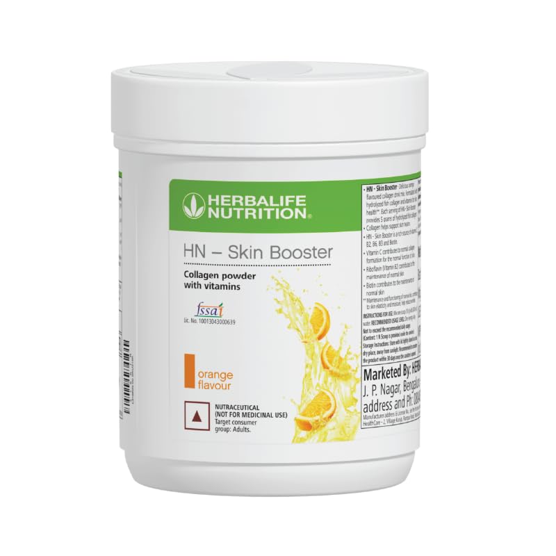 Herbalife Skin Booster 30 Pouches, Orange Flavored Collagen Drink Mix, Nutritional Supplement