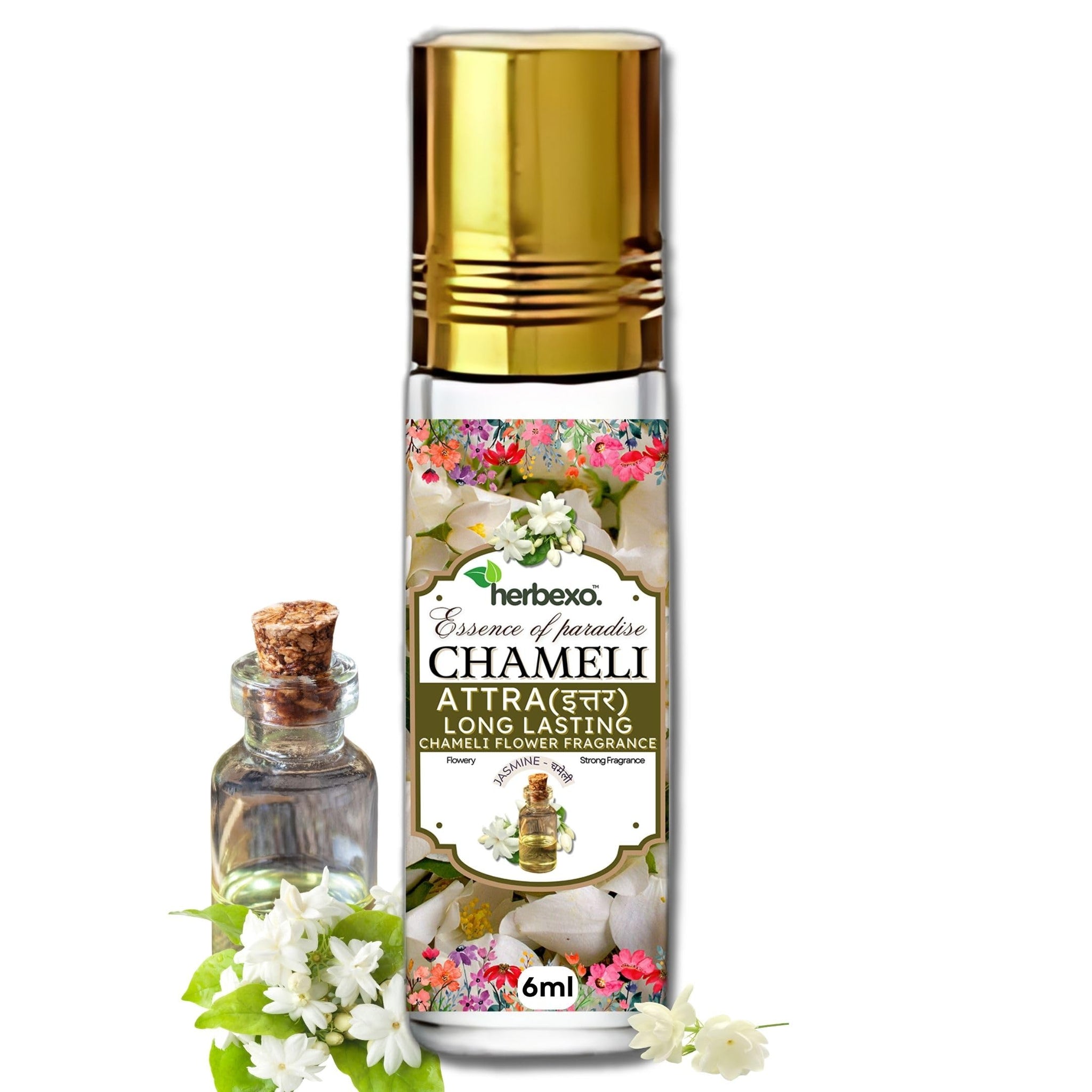 HERBEXO Attar Concentrated Perfume Oil, 6ml Roll-On Bottle, Alcohol-Free, Unisex