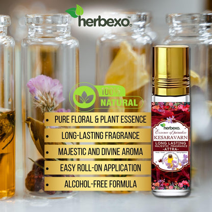 HERBEXO Attar Concentrated Perfume Oil, 6ml Roll-On Bottle, Alcohol-Free, Unisex - front view (19)