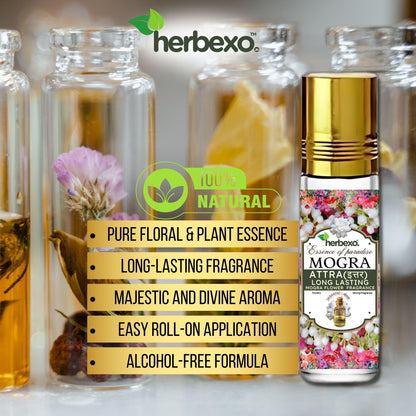 HERBEXO Attar Concentrated Perfume Oil, 6ml Roll-On Bottle, Alcohol-Free, Unisex - back view (33)