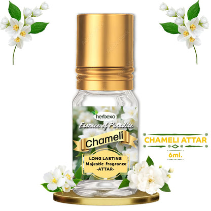 HERBEXO Attar Concentrated Perfume Oil, 6ml Roll-On Bottle, Alcohol-Free, Unisex - label detail (38)