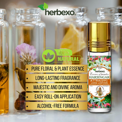 HERBEXO Attar Concentrated Perfume Oil, 6ml Roll-On Bottle, Alcohol-Free, Unisex - back view (7)