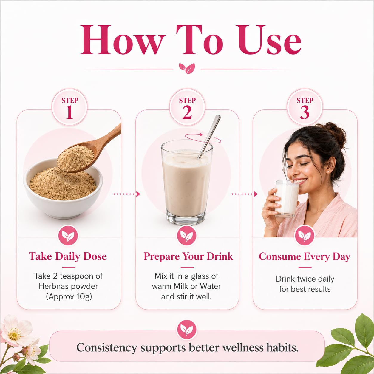 Herbnas Maxx for Women Powder, 300g, Ayurvedic Herbal Blend with Ashwagandha & Shatavari - label detail