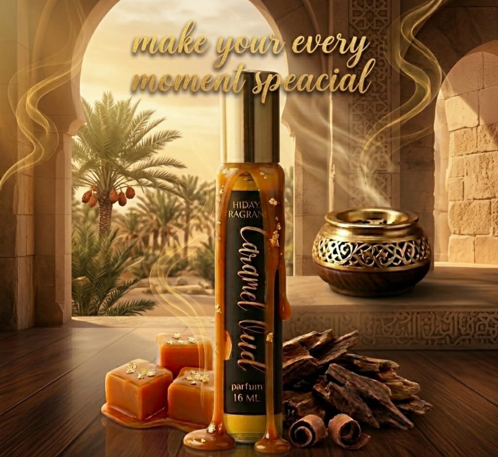 Hidayat Fragrances Caramel Oud Parfum, 16ml, Unisex, Long Lasting Eau de Parfum - packaging