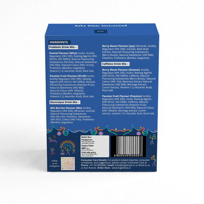 Highdrate Assorted Drink Mix, 6 Sticks | Water Flavouring Sports Mix with Sugar Free Electrolyte Sachets for Hydration, Caffe