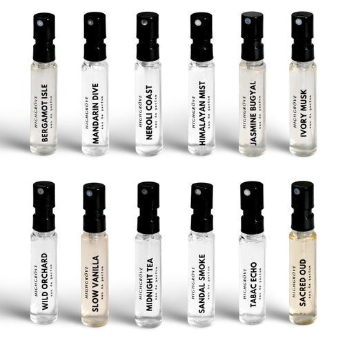 Highgrōve Rakshabandhan Discovery Set Eau De Parfum, 12 Vials x 3ml, Unisex Adult Perfume