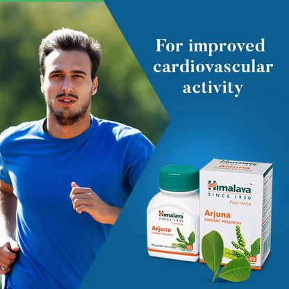 Himalaya Arjuna Herbal Supplement, 60 Tablets, Adult Unisex, India Origin - front view