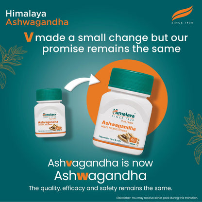 Himalaya Ashwagandha Root Extract Tablets, Herbal Supplement for Adults - ingredients panel