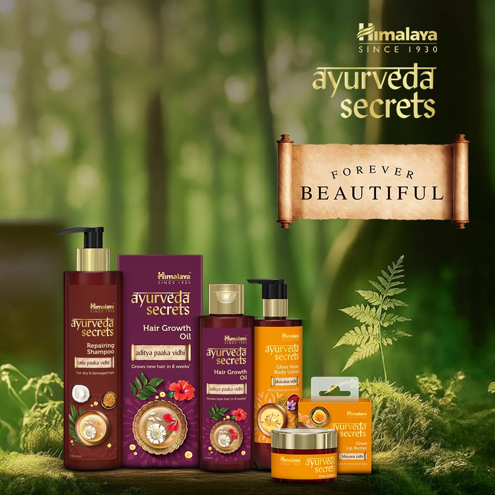 Himalaya Ayurveda Secrets | Ghee Kesar Moisturizing Body Lotion for Dry Skin | With pure cow ghee, kumkuma (saffron) | Parabe