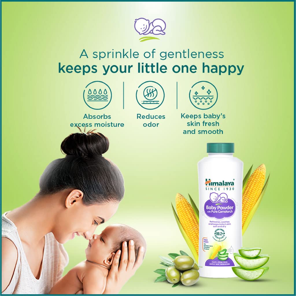 Himalaya Baby Powder with Olive Oil and Yashada Bhasma, Baby Care Powder - back view (14)