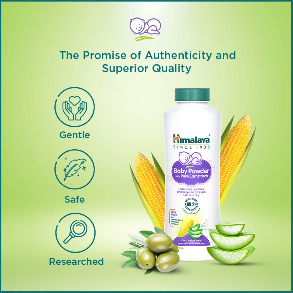Himalaya Baby Powder with Olive Oil and Yashada Bhasma, Baby Care Powder - label detail (15)
