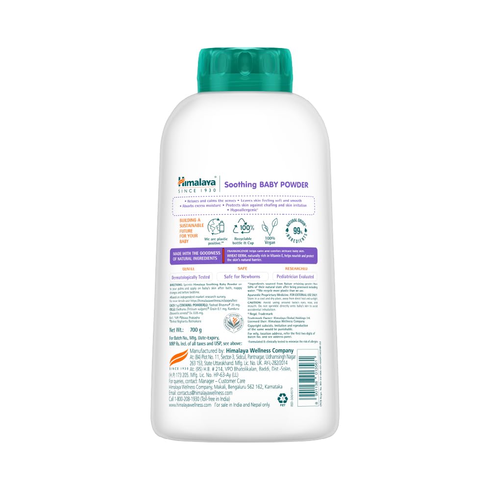 Himalaya Baby Powder with Olive Oil and Yashada Bhasma, Baby Care Powder - size and scale (45)