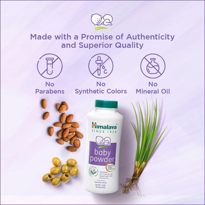 Himalaya Baby Powder with Olive Oil and Yashada Bhasma, Baby Care Powder - close-up detail