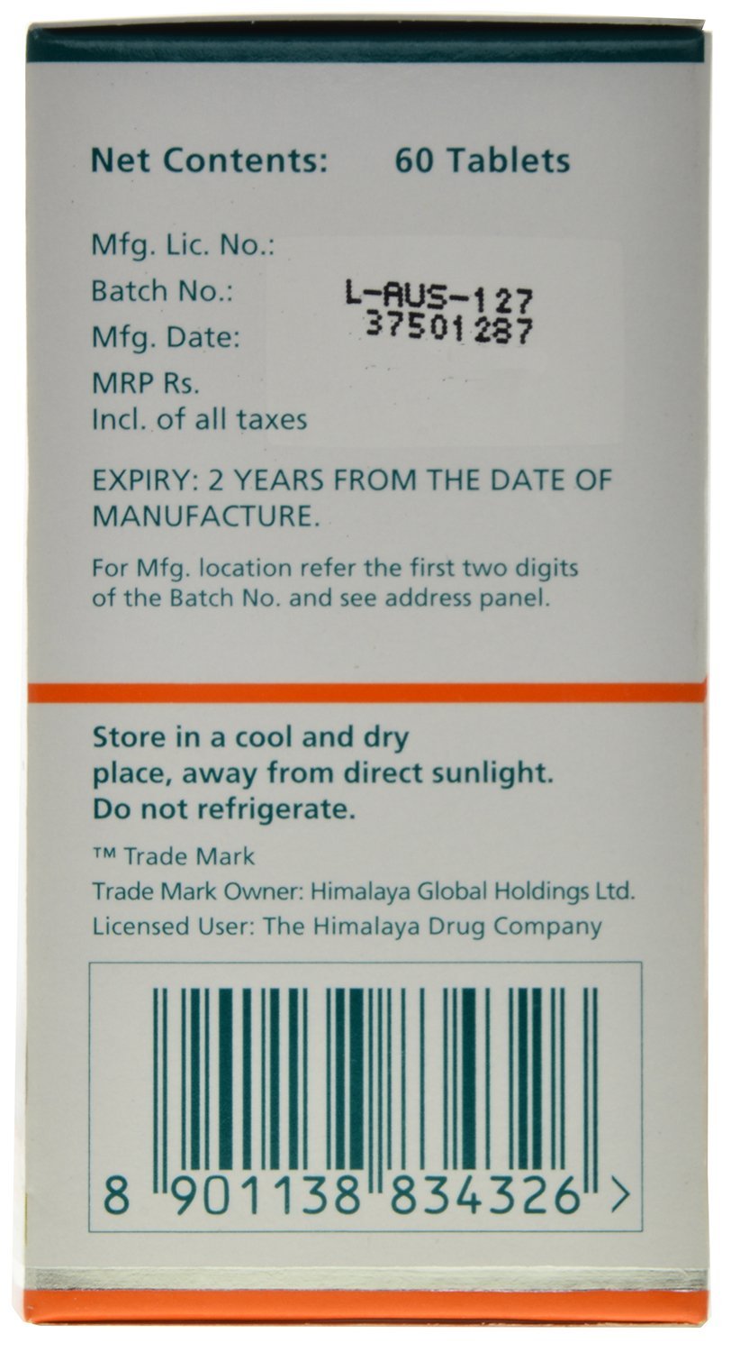 Himalaya Pure Herbs Lasuna Garlic Tablets, 250 mg, 60 Count, Herbal Supplement - label detail
