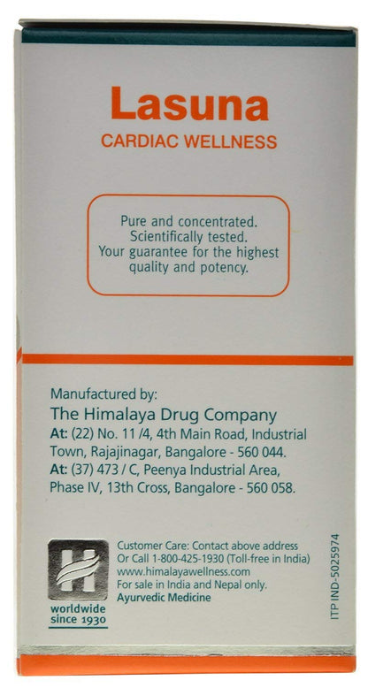 Himalaya Pure Herbs Lasuna Garlic Tablets, 250 mg, 60 Count, Herbal Supplement - ingredients panel