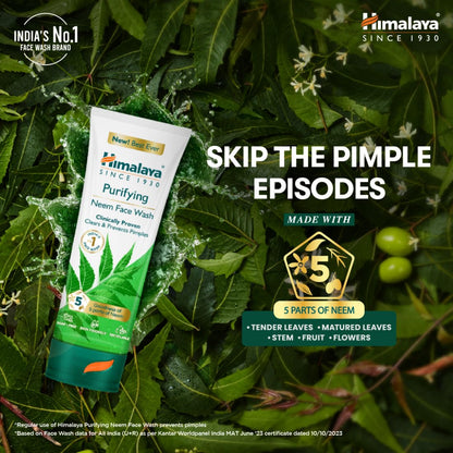 Himalaya Purifying Neem Face Wash, 400ml, Soap-Free, for Oily and Acne-Prone Skin - front view