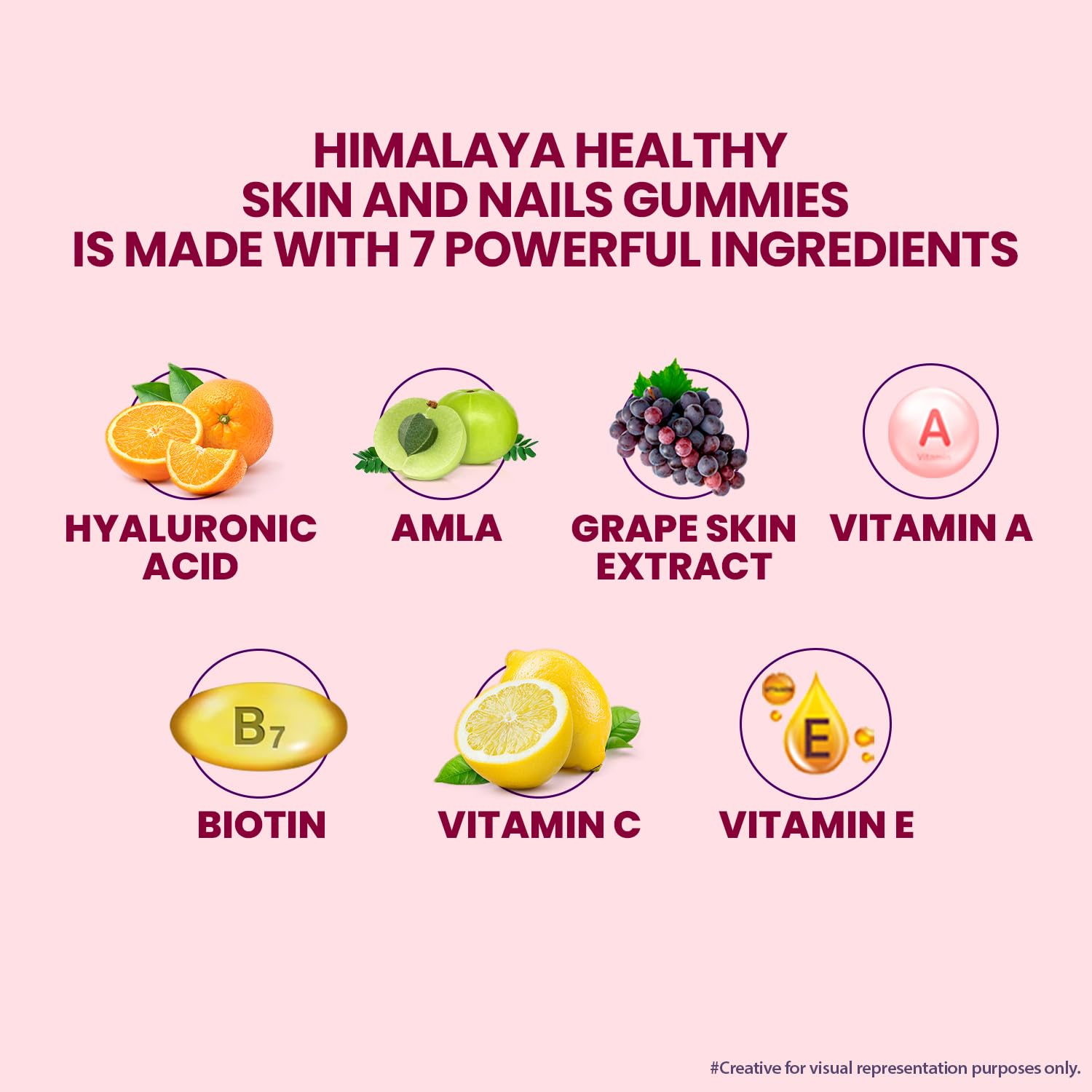 Himalaya Skin & Nail Health Gummies, Gelatin-Free Fruit Pectin Multivitamin, Vegetarian - ingredients panel