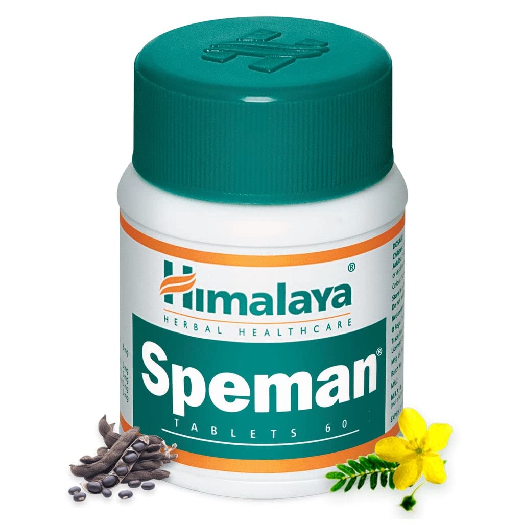 Himalaya Speman Tablets, 60 Count, Adult Dietary Supplement, 140g, Ayurvedic Formula, India - front view