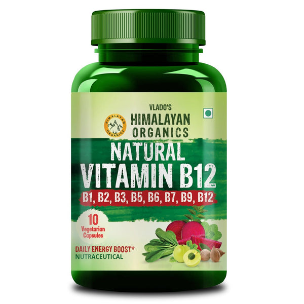 Himalayan Organics Vitamin B12 Supplement, Plant Based B-Complex with Moringa, Veg Tablets