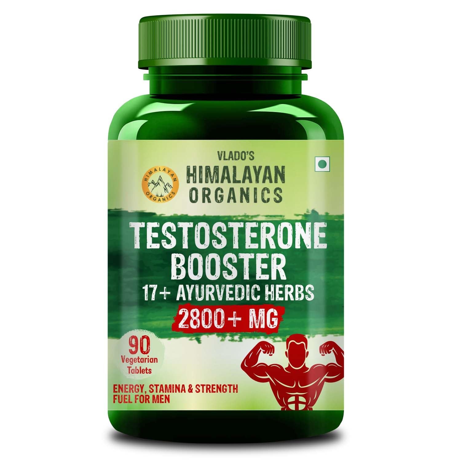 HIMALAYAN ORGANICS Vlado's Men's Supplement, 90 Veg Tablets, 2800mg+ with Ashwagandha, Shilajit, Kaunch Beej