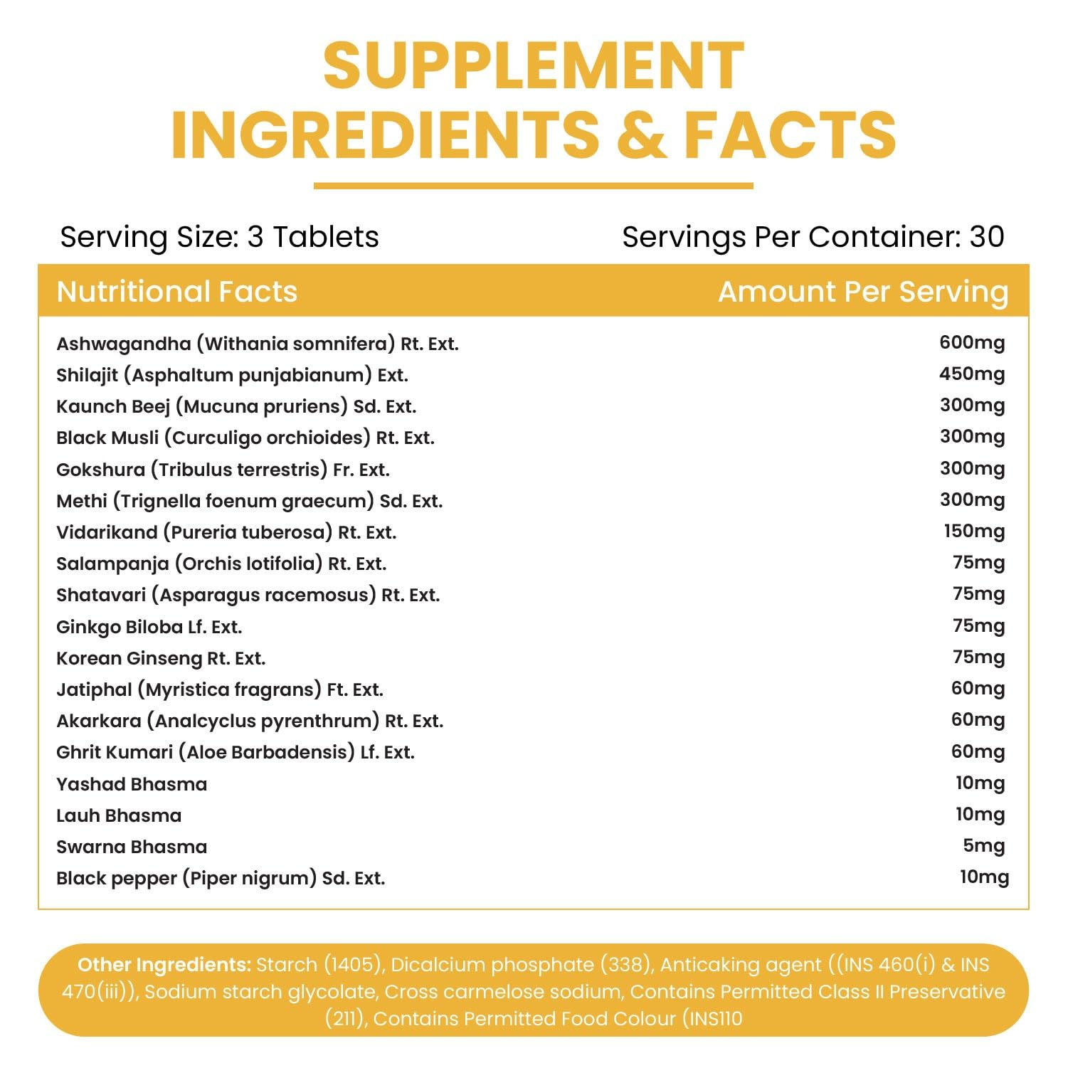 HIMALAYAN ORGANICS Vlado's Men's Supplement, 90 Veg Tablets, 2800mg+ with Ashwagandha, Shilajit, Kaunch Beej - front view