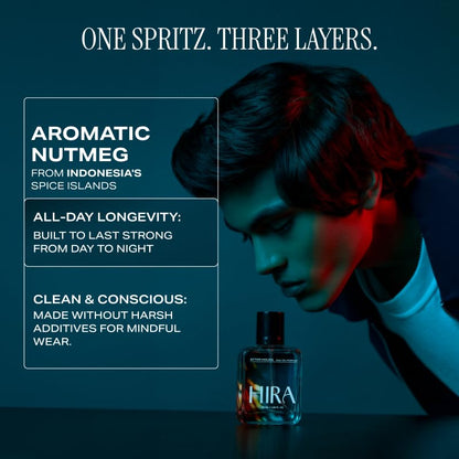 HIRA After Hours Eau de Parfum for Men, 50ml, Citrus Jasmin Woody Notes, HIRA-AH-50 - packaging