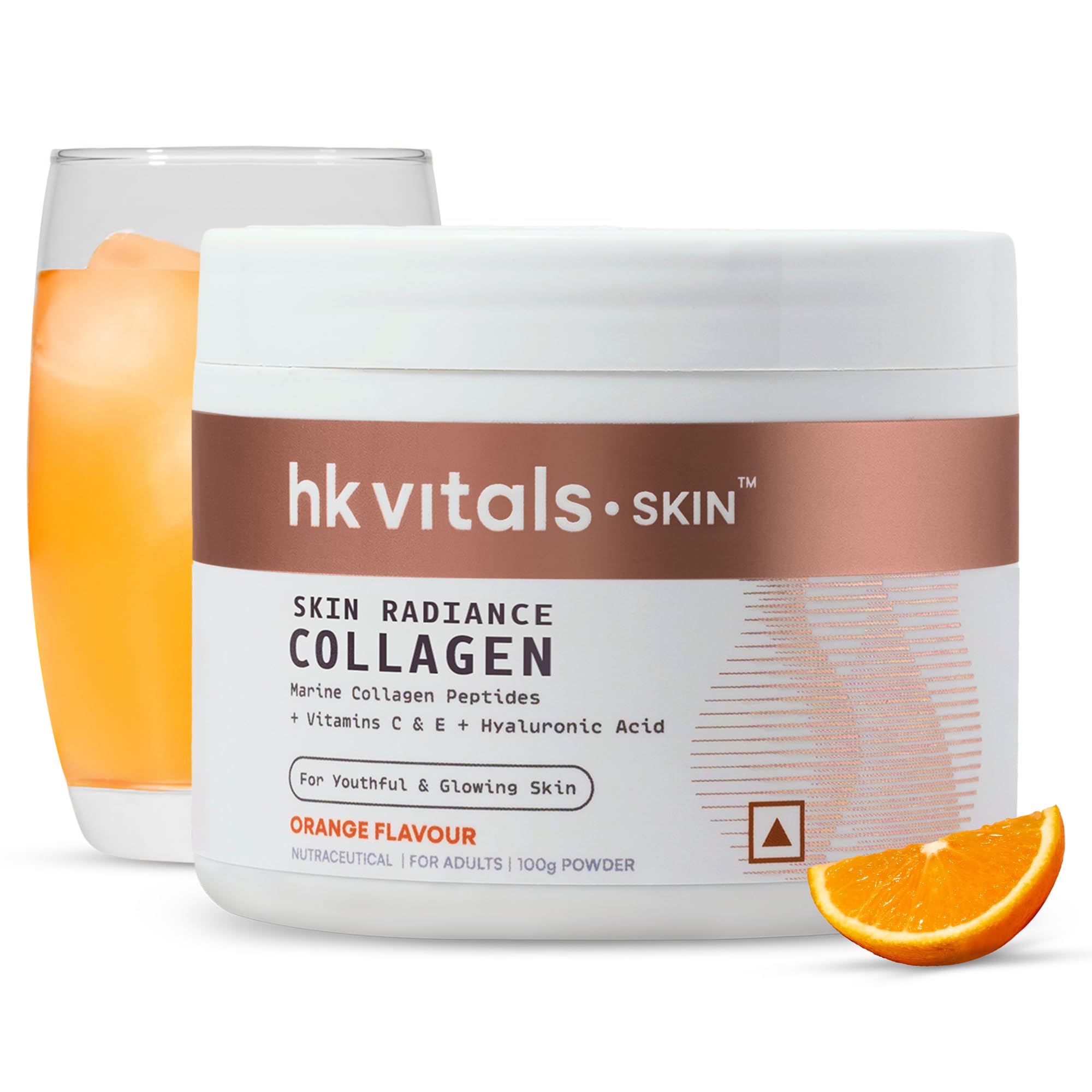 HK Vitals Collagen Powder Supplement, Marine Collagen with Vitamin C, E, Biotin and Hyaluronic Acid, Unisex Nutritional Suppl