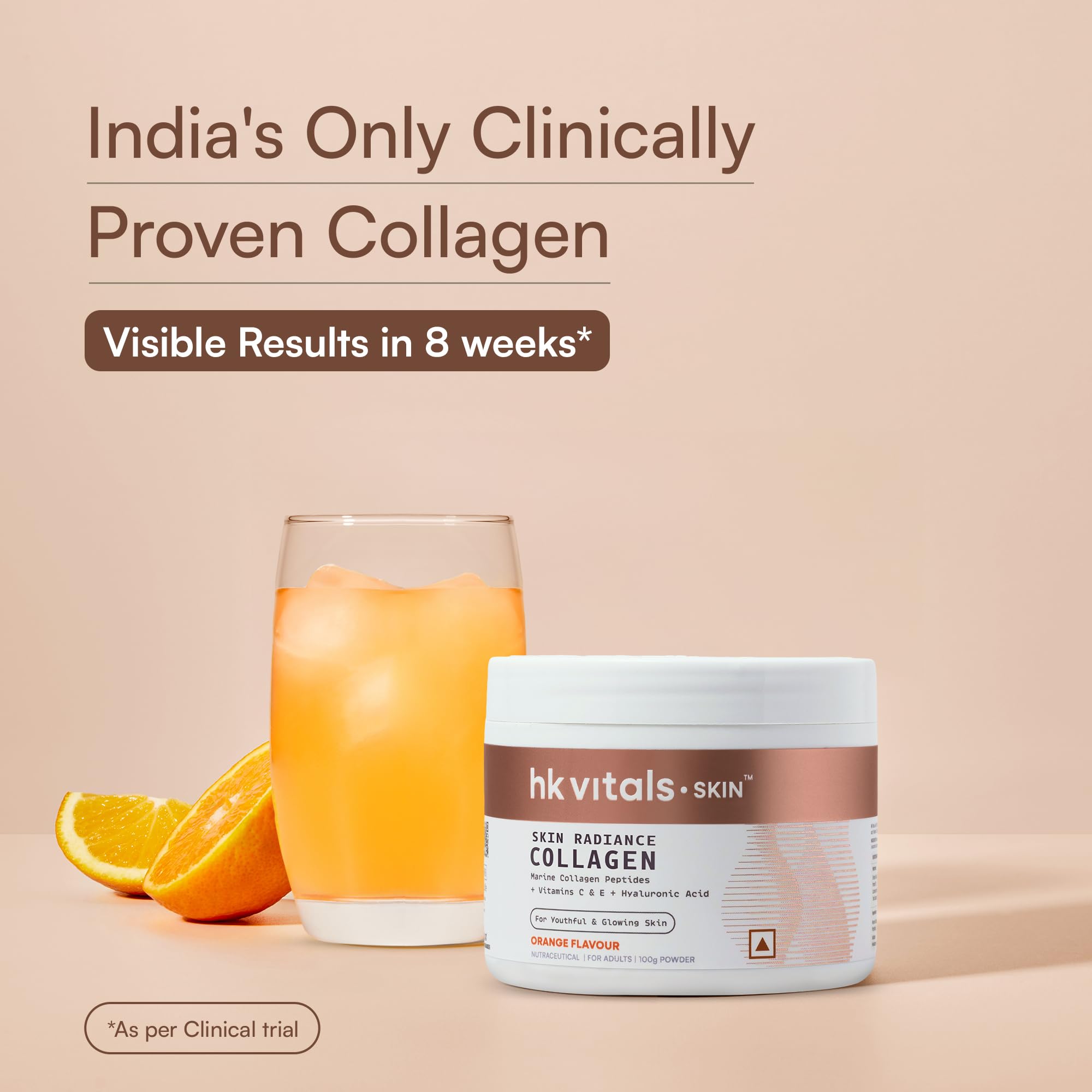 HK Vitals Collagen Powder Supplement, Marine Collagen with Vitamin C, E, Biotin and Hyaluronic Acid, Unisex Nutritional Suppl