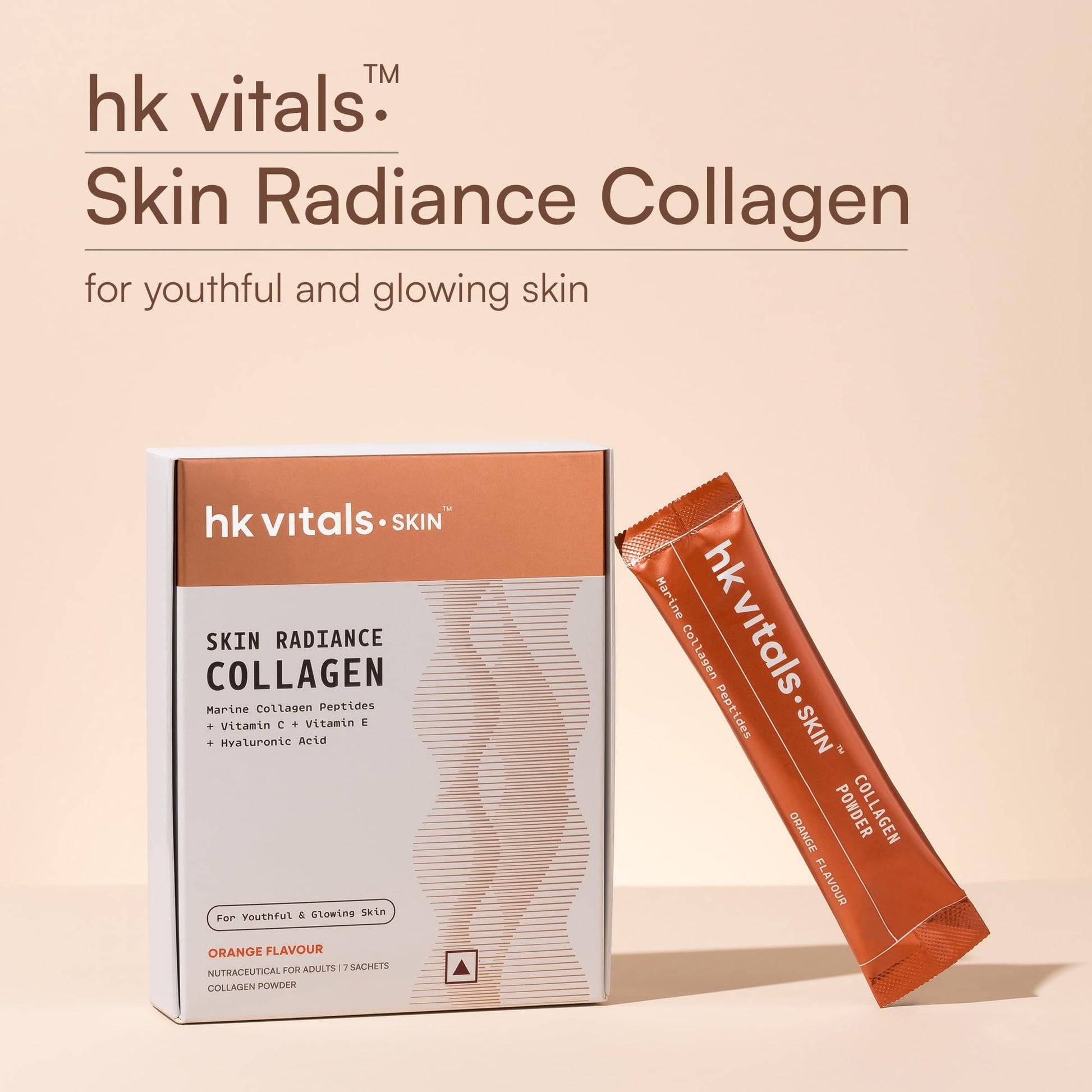 HK Vitals Collagen Powder Supplement, Marine Collagen with Vitamin C, E, Biotin and Hyaluronic Acid, Unisex Nutritional Suppl
