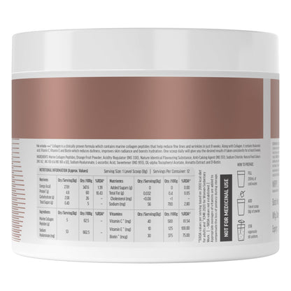 HK Vitals Collagen Powder Supplement, Marine Collagen with Vitamin C, E, Biotin and Hyaluronic Acid, Unisex Nutritional Suppl