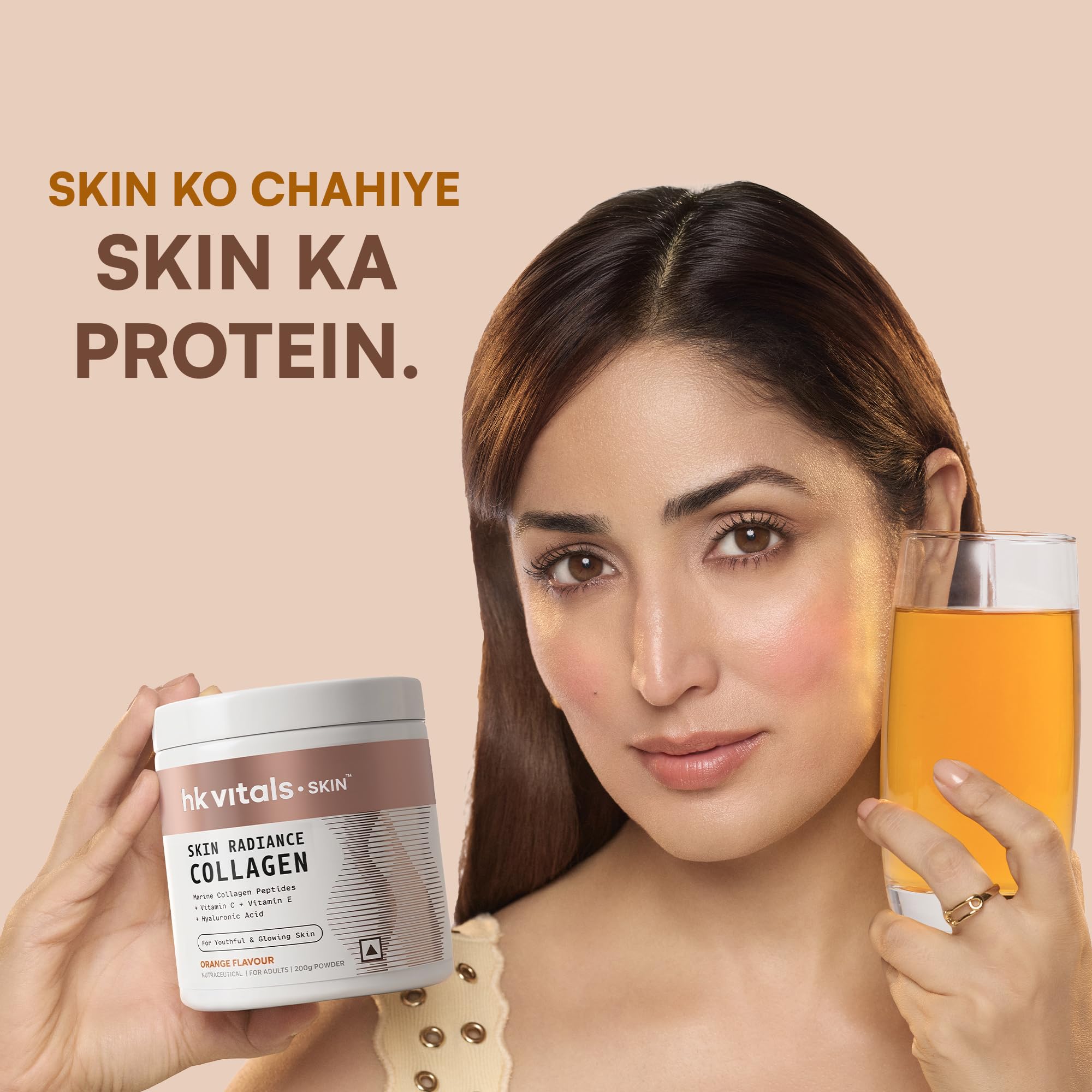HK Vitals Collagen Powder Supplement, Marine Collagen with Vitamin C, E, Biotin and Hyaluronic Acid, Unisex Nutritional Suppl