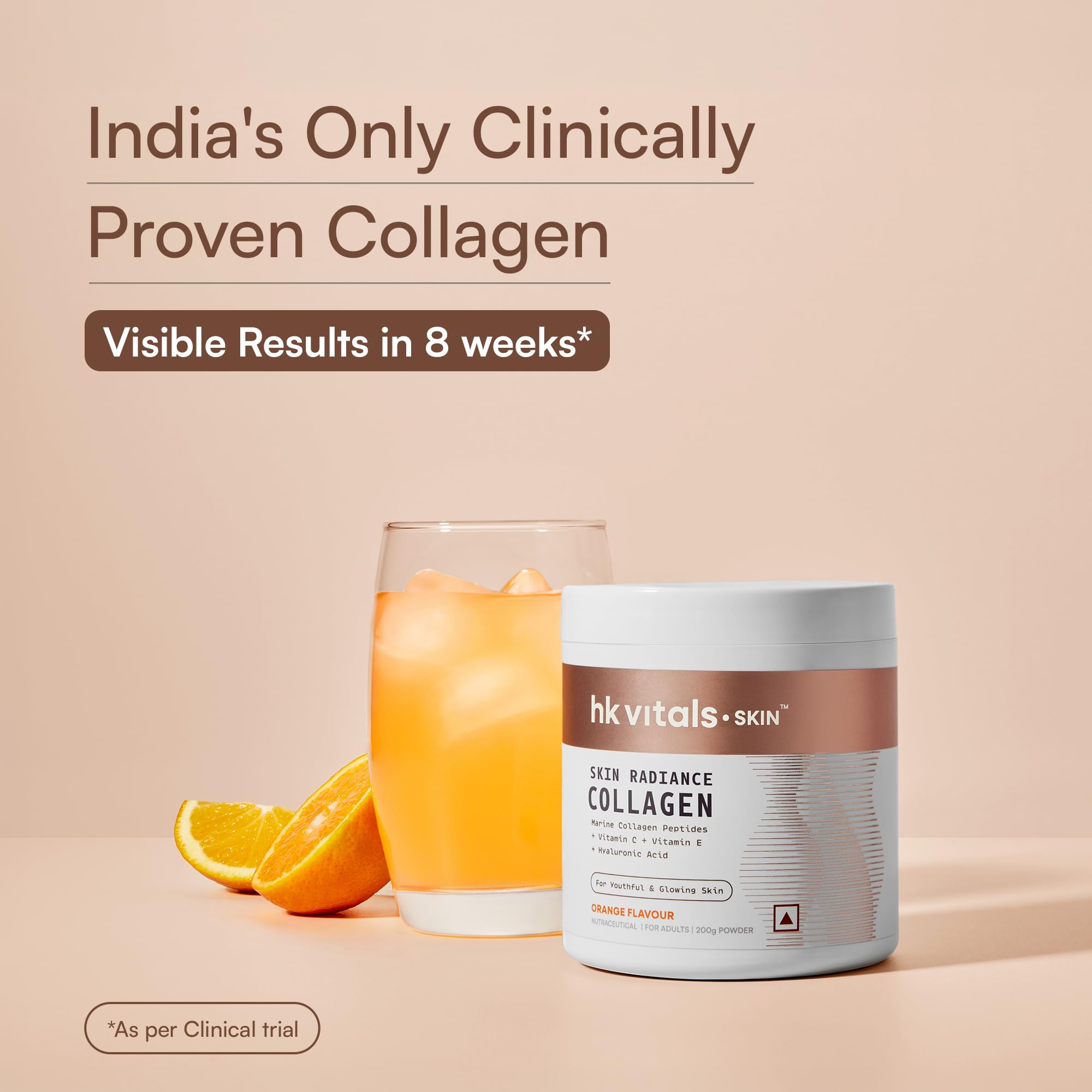 HK Vitals Collagen Powder Supplement, Marine Collagen with Vitamin C, E, Biotin and Hyaluronic Acid, Unisex Nutritional Suppl