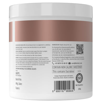 HK Vitals Collagen Powder Supplement, Marine Collagen with Vitamin C, E, Biotin and Hyaluronic Acid, Unisex Nutritional Suppl