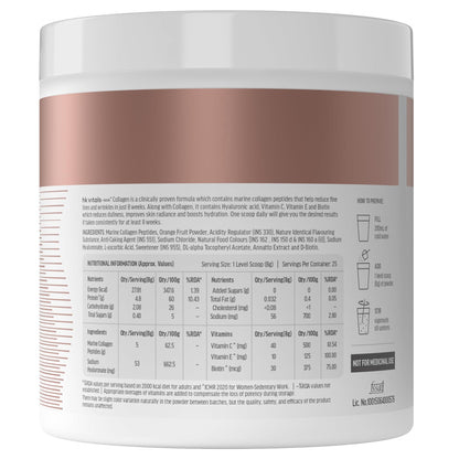HK Vitals Collagen Powder Supplement, Marine Collagen with Vitamin C, E, Biotin and Hyaluronic Acid, Unisex Nutritional Suppl